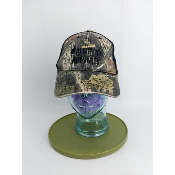 Albina Asphalt Green Camoflauge Hook n Loop Hat American Flag - Picture 1 of 6